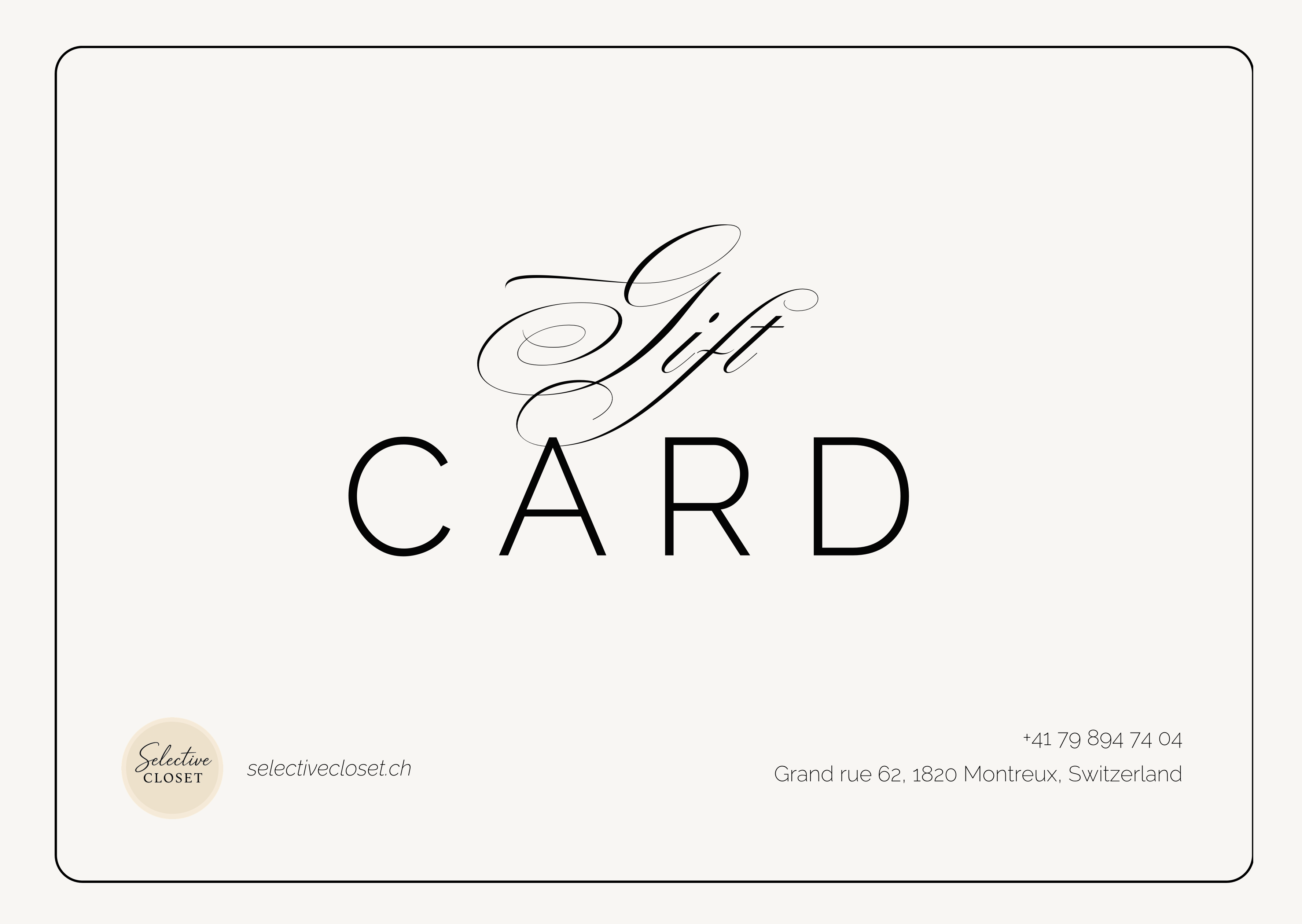 E-Gift Card - Un cadeau d'exception