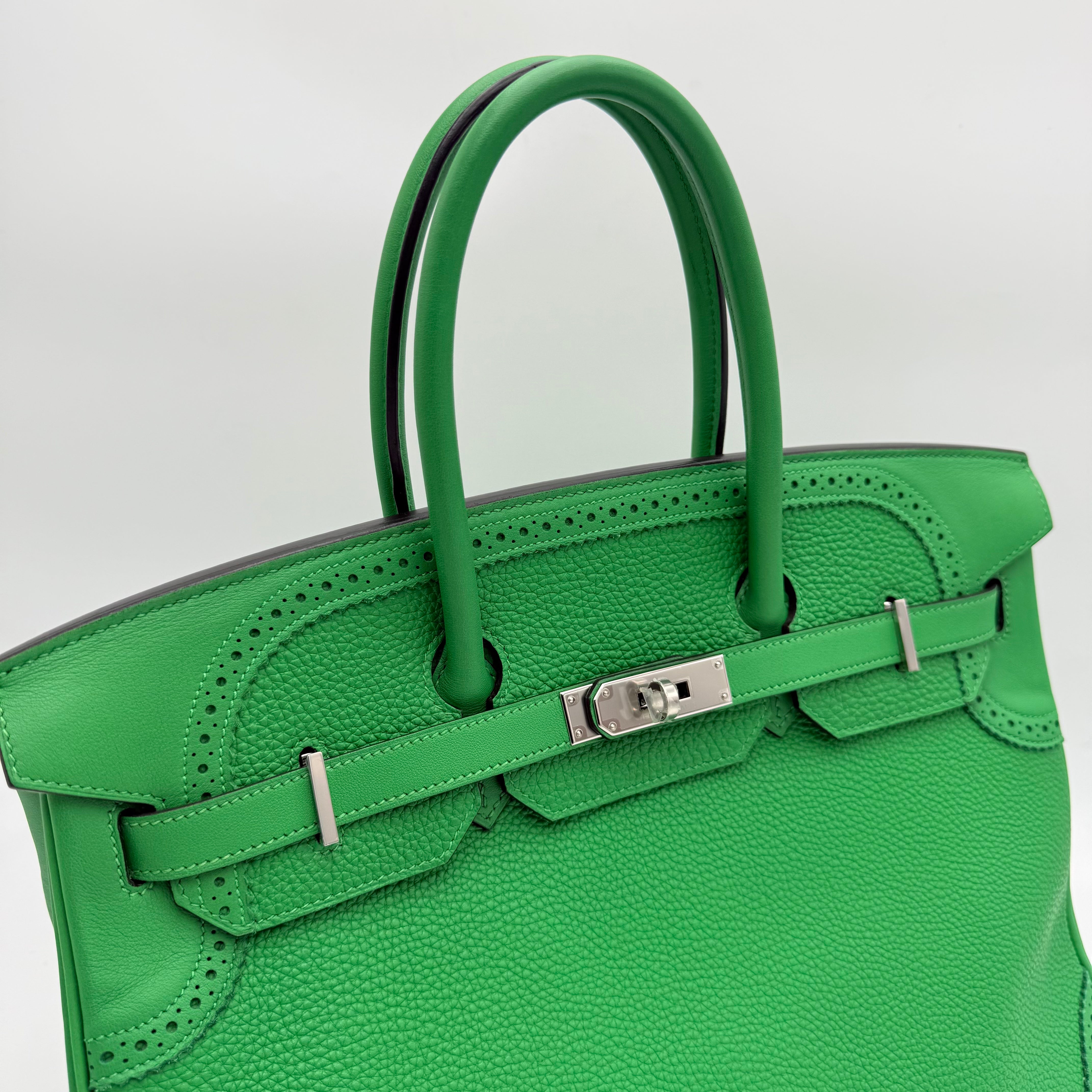 Hermès - Birkin 35 Ghillies - Vert bambou
