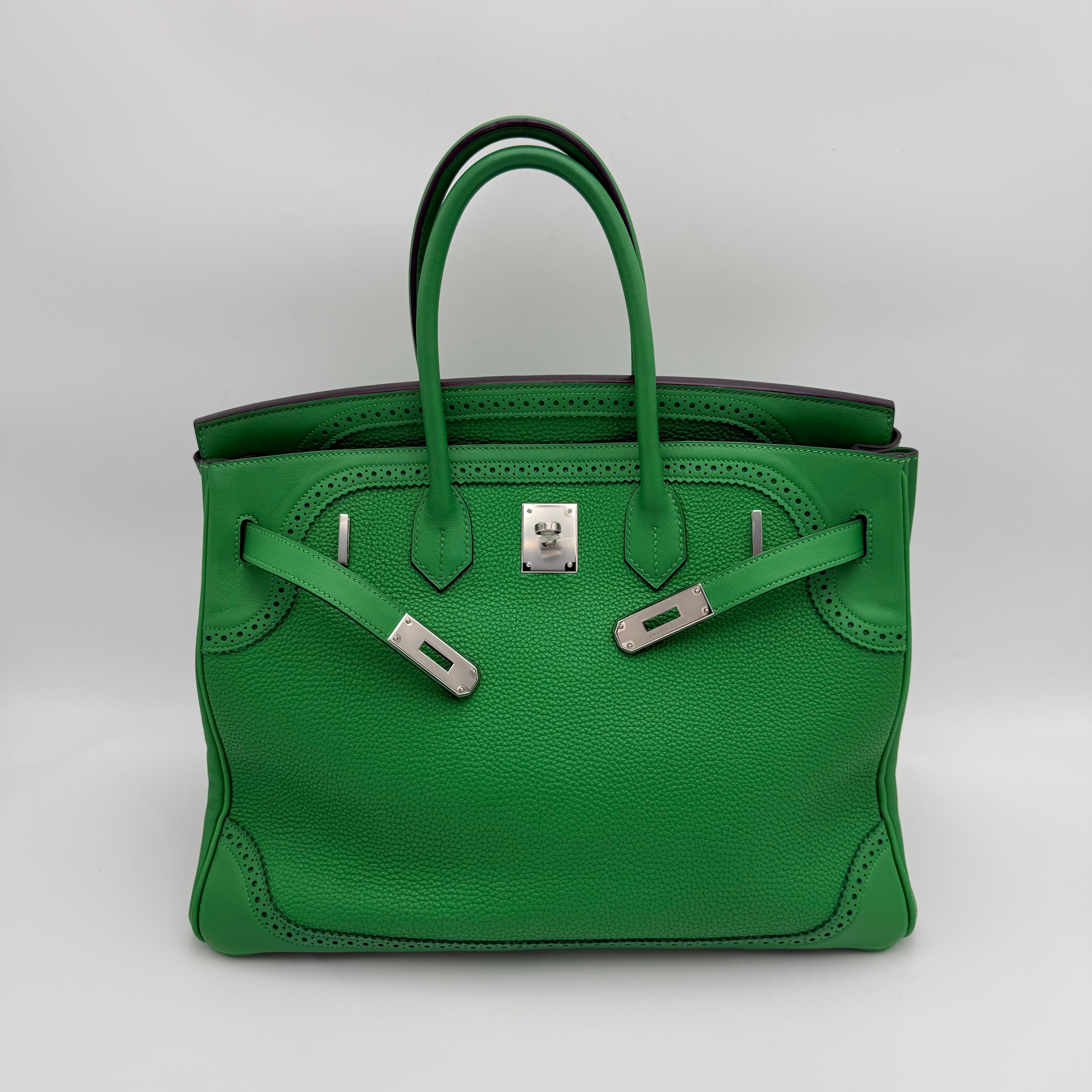 Hermès - Birkin 35 Ghillies - Vert bambou