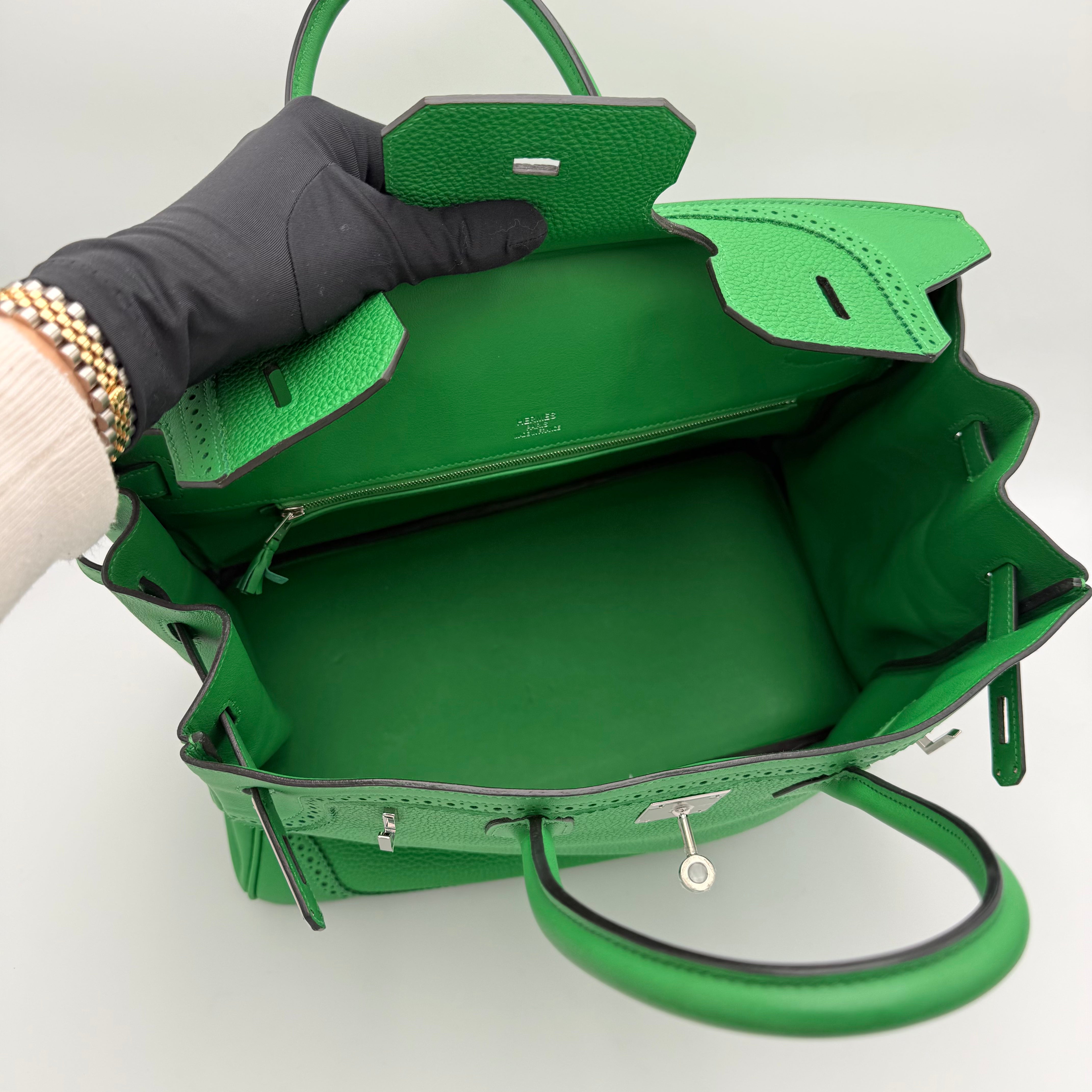 Hermès - Birkin 35 Ghillies - Vert bambou