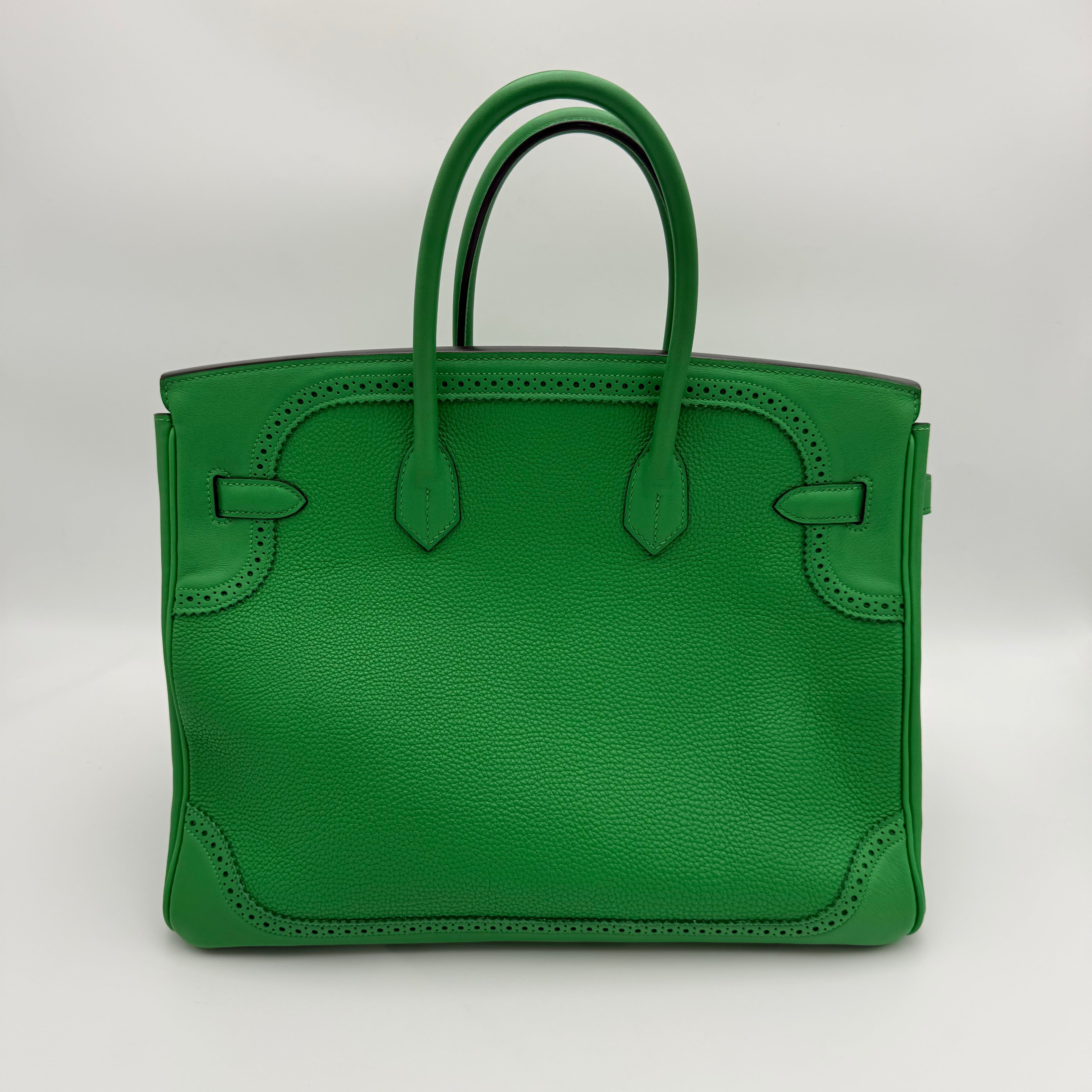 Hermès - Birkin 35 Ghillies - Vert bambou