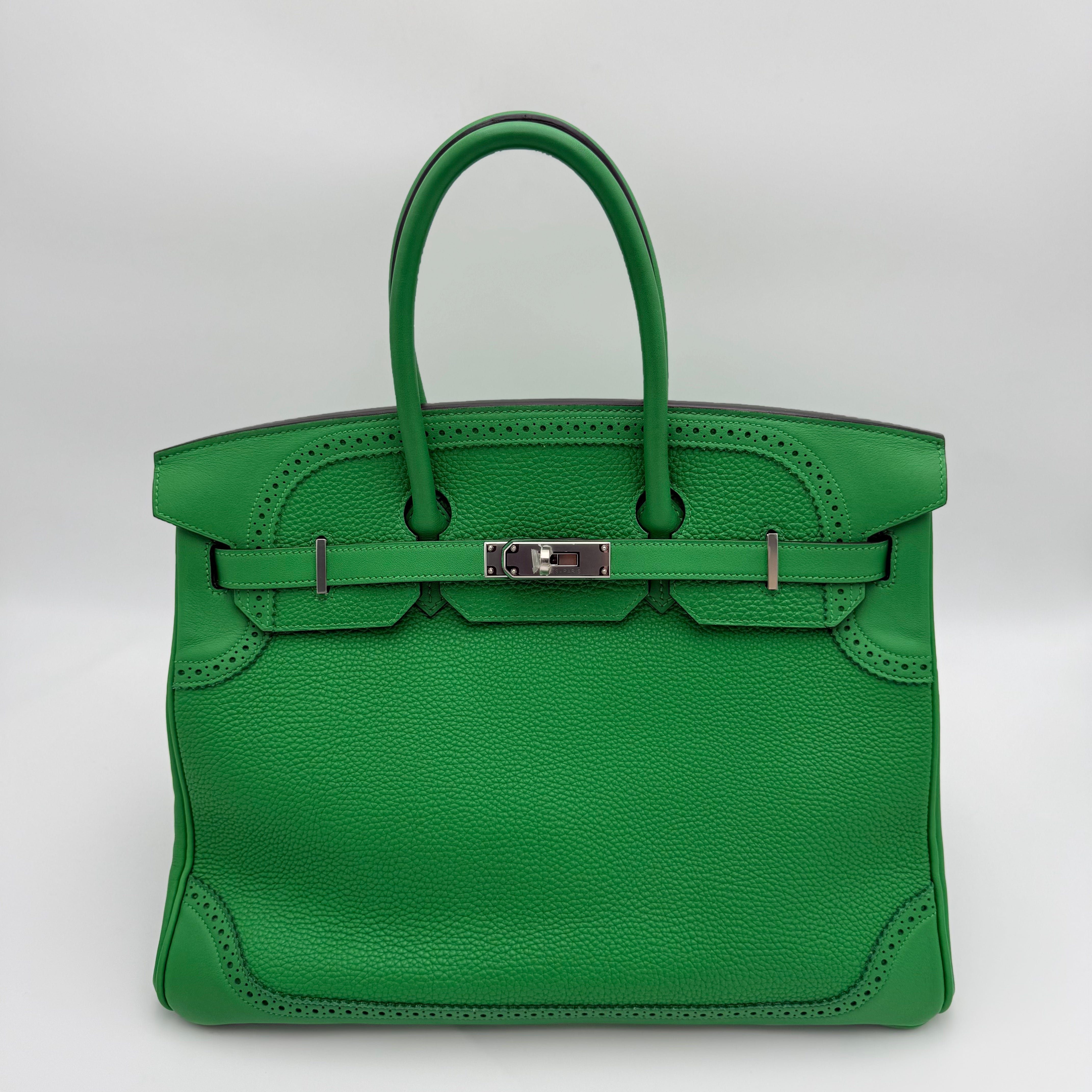 Hermès - Birkin 35 Ghillies - Vert bambou