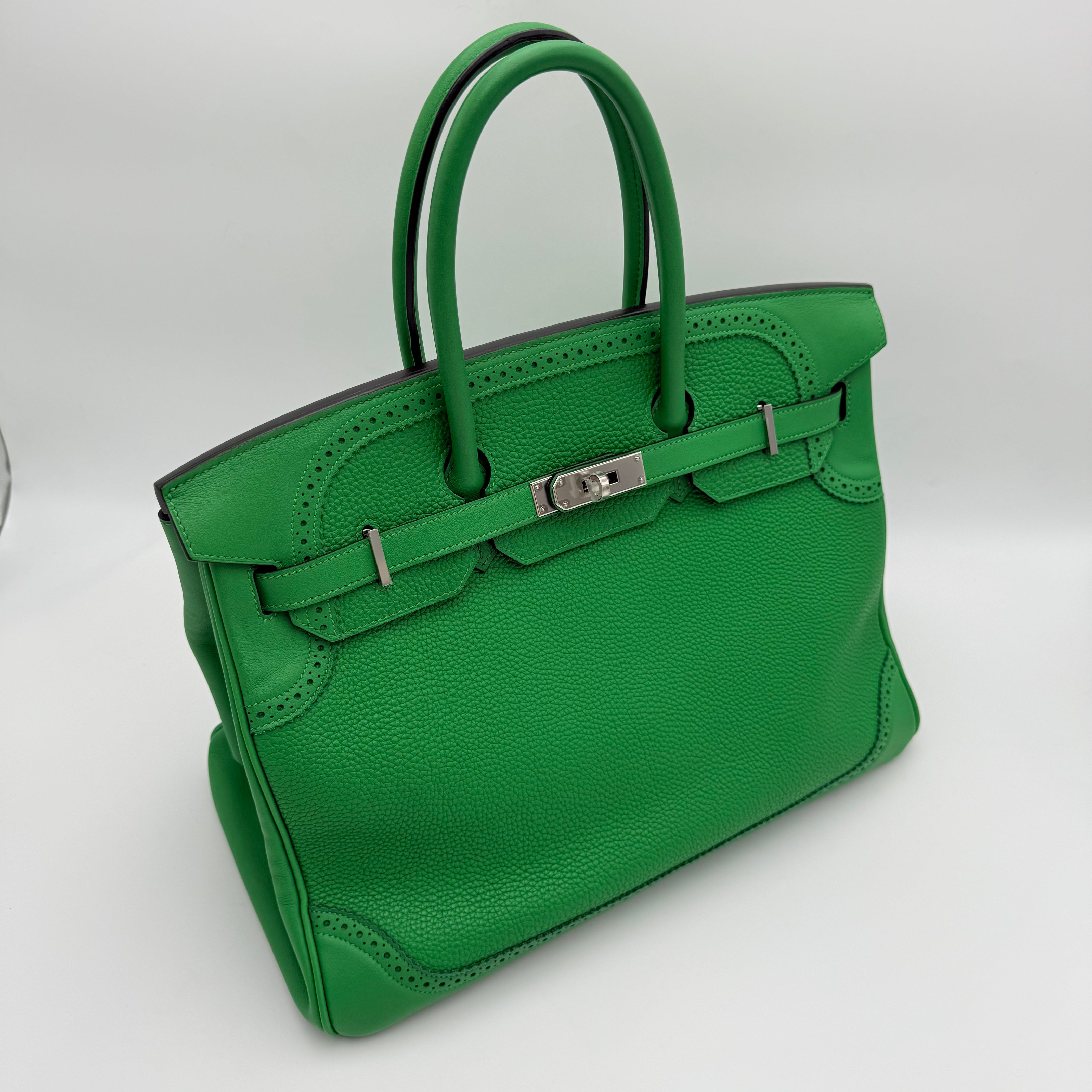 Hermès - Birkin 35 Ghillies - Vert bambou